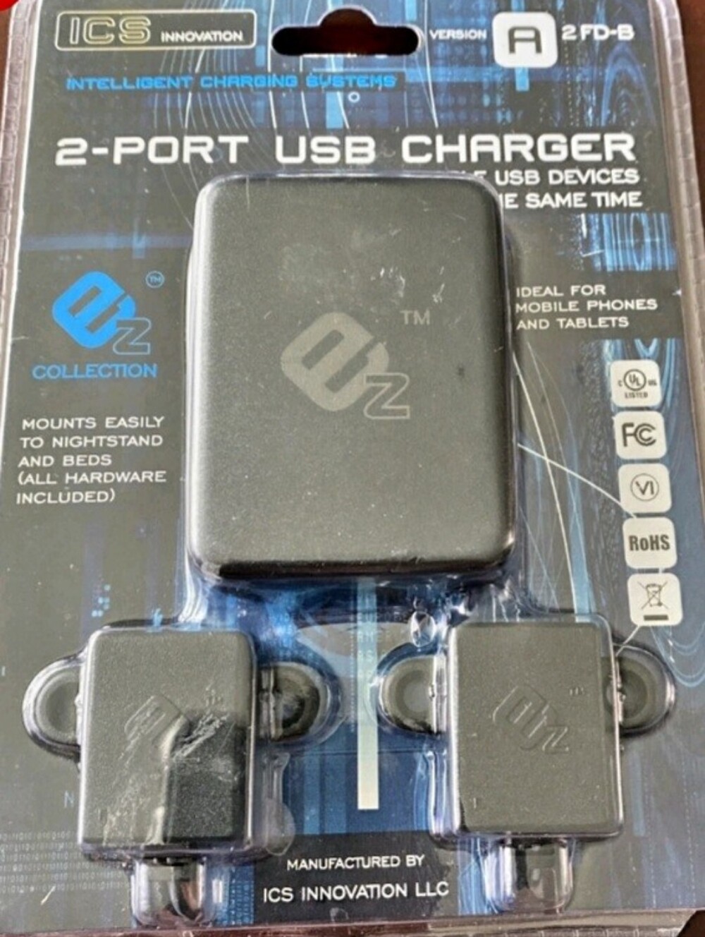 EZ Collection 2-Port USB Charger - Black